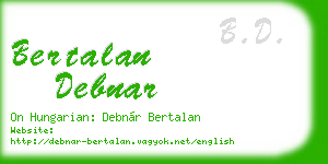 bertalan debnar business card