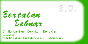 bertalan debnar business card